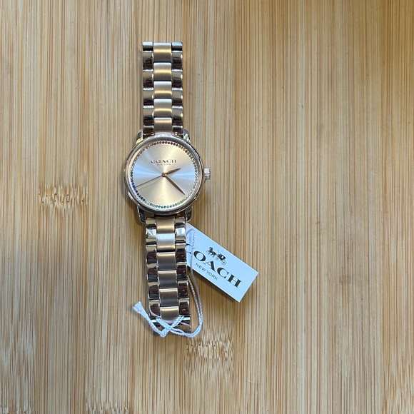 Coach Grand RoseGold Tone Watch With 36mm Face With Row of Multicolored Crystals - Picture 5 of 6